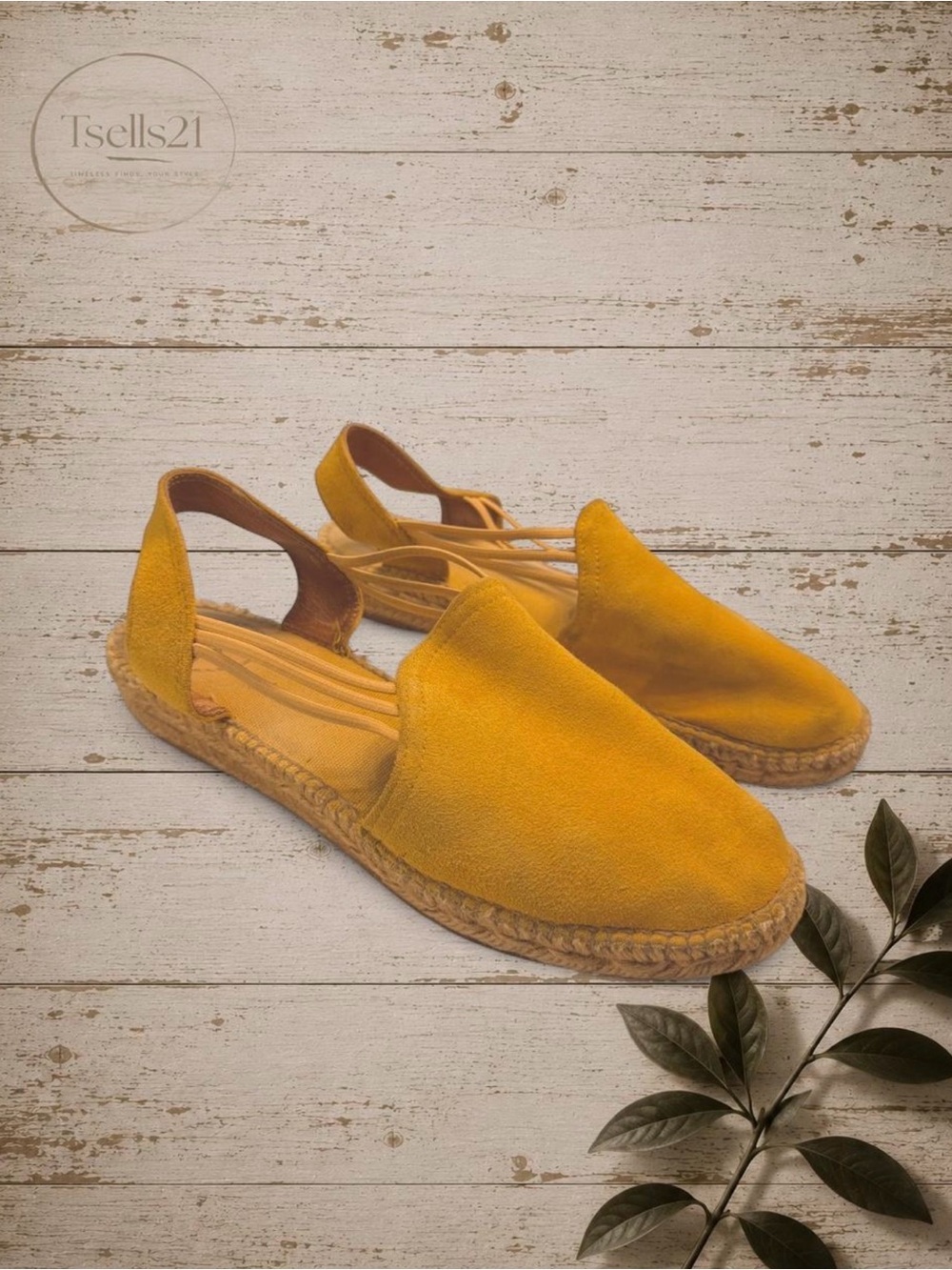Toni Pons ‘Nuria’ Suede Yellow Espadrilles - Size 8.5